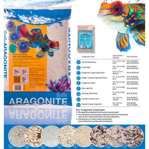 CaribSea  Seaflor Special Grade Dry Aragonite Reef Sand (15 lb) 1.0 - 2.0 mm