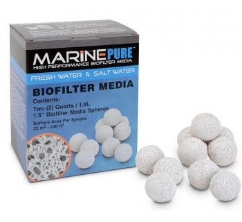 Marine Pure Biofilter Media 1.5 INCH Sphere 2qt