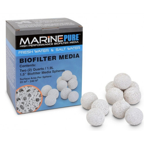 Marine Pure Biofilter Media 1.5 INCH Sphere 2qt