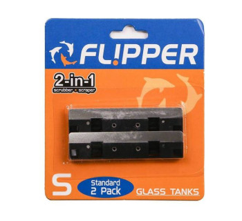 Flipper Standard Stainless Steel Replacement Blades for Glass Tanks - 2-Pack 